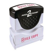 AccuStamp2 File Copy Stamp, Shutter Pre-Inked One-Color FILE COPY Stamp, 1/2" x 1 5/8" Impression, Red Ink