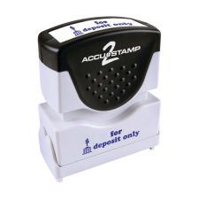 ACCUSTAMP2 Pre-Inked Shutter Stamp, Red/Blue, FOR DEPOSIT ONLY, 1.63 x 0.5
