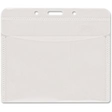 Advantus PVC-Free Horizontal Badge Holder - Support 4" x 3" Media - Horizontal - Polypropylene - 50 / Pack - Clear