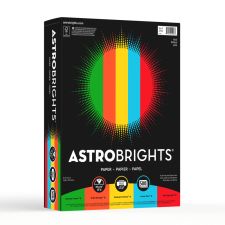 Astrobrights Color Multi-Use Printer & Copier Paper, Letter Size (8 1/2" x 11"), Ream Of 500 Sheets, 24 Lb, Eco Assortment