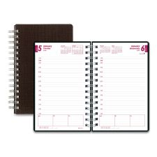Brownline DuraFlex Daily Planner, 8 x 5, Black Cover, 12-Month (Jan to Dec): 2026