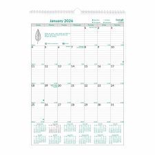 Brownline EcoLogix Monthly Wall Calendar