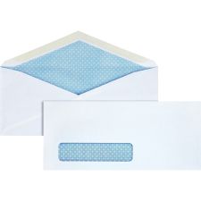 Business Source No. 10 Tinted Diagonal Seam Window Envelopes - Security - #10 - 9 1/2"x 4 1/8" - 24 lb - Gummed - White - Wove - 500 / Box - 42205