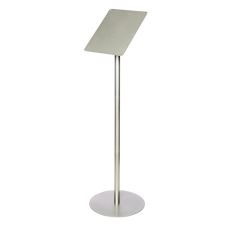 deflecto Floor Sign Display with Rear Literature Pocket, 8.5 x 11 Insert, 45" Tall, Silver