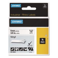 Dymo Rhino Industrial Vinyl Labels - 23/64"x 18 3/64 ft - Permanent Adhesive - Rectangle - Thermal Transfer - 18443