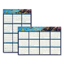 House of Doolittle Earthscapes Recycled Reversible/Erasable Yearly Wall Calendar, Sea Life Photos, 24 x 37, White Sheets, 12-Month(Jan-Dec):2026