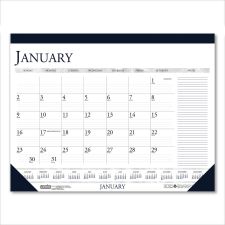House of Doolittle Recycled Two-Color Monthly Desk Pad Calendar with Notes Section, 18.5 x 13, Blue Binding/Corners, 12-Month (Jan-Dec): 2026