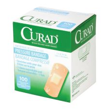 Medline Curad Pressure Adhesive Bandages, 2 3/4" x 1", Neutral, Box Of 100