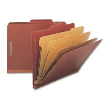 Nature Saver Classification Folders, Legal Size, 3 Partitions, 100% Recycled, Red, Box Of 10