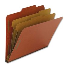 Nature Saver Classification Folders, Letter Size, 2 Partitions, 100% Recycled, Redrope, Box Of 10