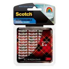 Scotch Reusable Adhesive Tabs, 1" x 1", Pack Of 18
