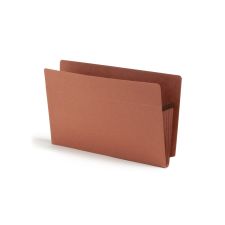 Smead End-Tab Extra-Wide File Pockets, 3-1/2" Expansion, Extra-Wide Legal Size, 100% Recycled, Redrope, Pack Of 25
