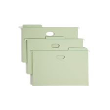 Smead FasTab 5 1/4" Hanging Pockets, Legal Size, Moss, Pack Of 9