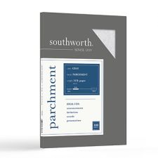 Southworth Parchment Specialty Paper, 24 lb Bond Weight, 8.5 x 11, Gray, 100/Pack