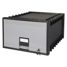 Storex Archive Storage Drawers with Key Lock, Legal Files, 18.25" x 24" x 11.5", Black/Gray