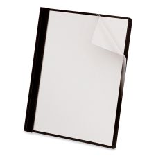 Universal Clear Front Report Cover, Prong Fastener, 0.5" Capacity, 8.5 x 11, Clear/Black, 25/Box