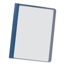 Universal Clear Front Report Cover, Prong Fastener, 0.5" Capacity, 8.5 x 11, Clear/Dark Blue, 25/Box