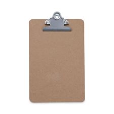Universal Hardboard Clipboard, 0.75" Clip Capacity, Holds 5 x 8 Sheets, Brown