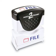 ACCUSTAMP2 Pre-Inked Shutter Stamp, Red/Blue, FILE, 1.63 x 0.5