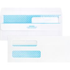 Business Source Double Window No. 8-5/8 Check Envelopes - Double Window - #8 5/8 - 8 5/8"x 3 5/8" - 24 lb - Self-sealing - White - 500 / Box - 04650
