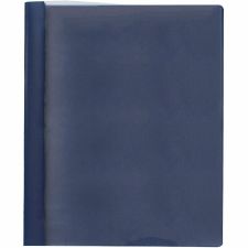 Business Source Letter Report Cover - 1/2" Folder Capacity - 8 1/2"x11" - 100 Sheets Capacity - 3x Prong Fastener(s), Clear, Dark Blue 25/Box - 78514