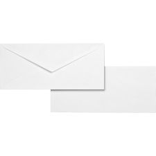 Business Source No. 10 White Wove V-Flap Business Envelopes - Business - #10 - 9 1/2"x 4 1/8" - 24 lb - Gummed - Wove - 500 / Box - White - 04467