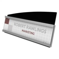 deflecto Interior Image Anti-Glare Sign Holder, Landscape, 8.5" x 2" Insert, Black/Silver