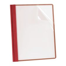 Earthwise By Oxford Clear Front Report Covers With 3-Prong Fasteners, Red, Box Of 25