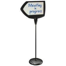 MasterVision Arrow Easy-Clean Dry-Erase Sign Stand, 17" x 25", Silver/Black