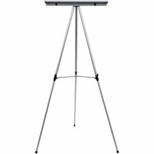 MasterVision Heavy Duty Display Easel, 45 lb Load Capacity, 69"H x 28.50"W x 34"D, Metal, Aluminum, Plastic, Rubber, Silver