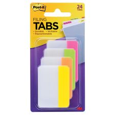 Post-it Notes Durable Filing Tabs, 2" x 1-1/2", Assorted Colors, 6 Flags Per Pad, Pack Of 4 Pads