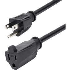 StarTech.com 20ft (6m) Power Extension Cord, NEMA5-15R to NEMA5-15P Black Extension Cord, 13A 125V, 16AWG, Computer Power Extension Cable