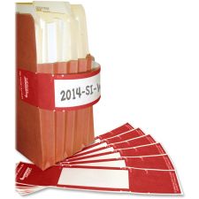 Tabbies File Pocket Handles, TAB68805, 2"W x 9 5/8"L, Red, Tyvek, Pack Of 48