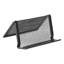 Universal Mesh Metal Business Card Holder, Holds 50 2.25 x 4 Cards, 3.78 x 3.38 x 2.13, Black