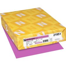 Wausau Astrobrights Multi-Use Card Stock, Outrageous Orchid, Letter (8.5" x 11"), 65 Lb, Pack Of 250