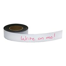 Zeus Write On/Wipe Off Magnetic Label Tape 50' x 2" WHITE - 16.67 yd x 2"- White - Magnet - Damage Resistant - - 66152