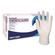 Boardwalk Powder-Free Synthetic Vinyl Gloves, Small, 4 mil Thick, 9.5" Long, Cream, 100/Box