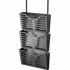 Lorell 3-Pocket Plastic Hanging Wall File, 9-3/4"H x 13-3/4"W x 4-9/16"D, 30% Recycled, Black
