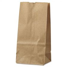 Ross & Wallace Paper Products Grocery Paper Bags, 2# Size, 30# Basis Weight, 4.13" x 2.63" x 7.88", Kraft, 500/Bundle