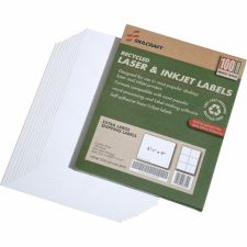 SKILCRAFT 100% Recycled Inkjet/Laser Shipping Labels, Rectangle, 3 1/3" x 4", White, Pack Of 100 (AbilityOne 7530-01-578-9294)