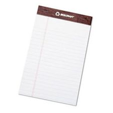 SKILCRAFT 30% Recycled Perforated Writing Pads, 5" x 8", White, Legal Ruled, 50 Sheets, Pack Of 12 (AbilityOne 7530-01-372-3107)