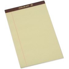 SKILCRAFT 30% Recycled Perforated Writing Pads, 8 1/2" x 14", Yellow, Legal Ruled, Pack Of 12 (AbilityOne 7530-01-209-6526)