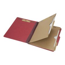 SKILCRAFT 6-Part 2" Prong Expandable Classification Folders, Letter Size, 30% Recycled, Dark Red, Box Of 10 (AbilityOne 7530-01-600-6972)