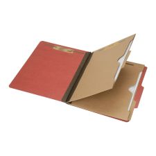 SKILCRAFT 6-Part 2" Prong Expandable Classification Folders, Letter Size, 30% Recycled, Earth Red, Box Of 10 (AbilityOne 7530-01-600-6979)