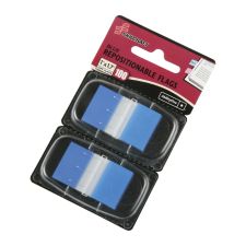 SKILCRAFT 70% Recycled Color Self-Stick Flags, 1" x 1 3/4", Blue, 50 Flags Per Pad, Pack Of 2 (AbilityOne 7510-01-315-2021)