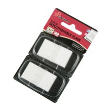 SKILCRAFT 70% Recycled Color Self-Stick Flags, 1" x 1 3/4", White, 50 Flags Per Pad, Pack Of 2 (AbilityOne 7510-01-315-2022)