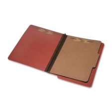 SKILCRAFT End-Tab 2" Prong Classification Folders, Letter Size, 30% Recycled, Red, Box Of 10 (AbilityOne 7530-01-590-7107)