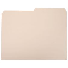 SKILCRAFT File Folders, 1/2 Cut, Letter Size, 30% Recycled, Manila, Pack Of 100 (AbilityOne 7530-00-281-5945)