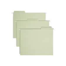 Smead Erasable FasTab Hanging File Folders, Letter Size, Moss, Box Of 20 Folders