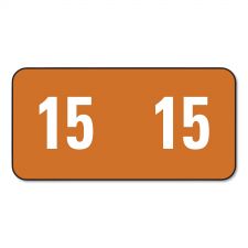 Smead Yearly End Tab File Folder Labels, 15, 0.5 x 1, Brown, 25/Sheet, 10 Sheets/Pack